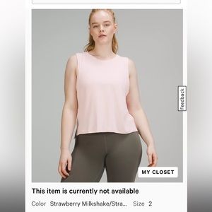 Lululemon Pink Cropped Tank